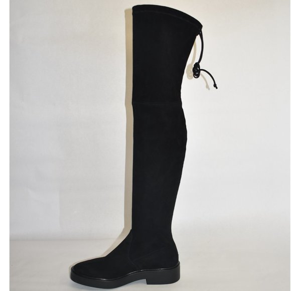 Stuart Weitzman Mara Over the Knee Platform Boot Black Suede Size 12 B - Picture 4 of 10